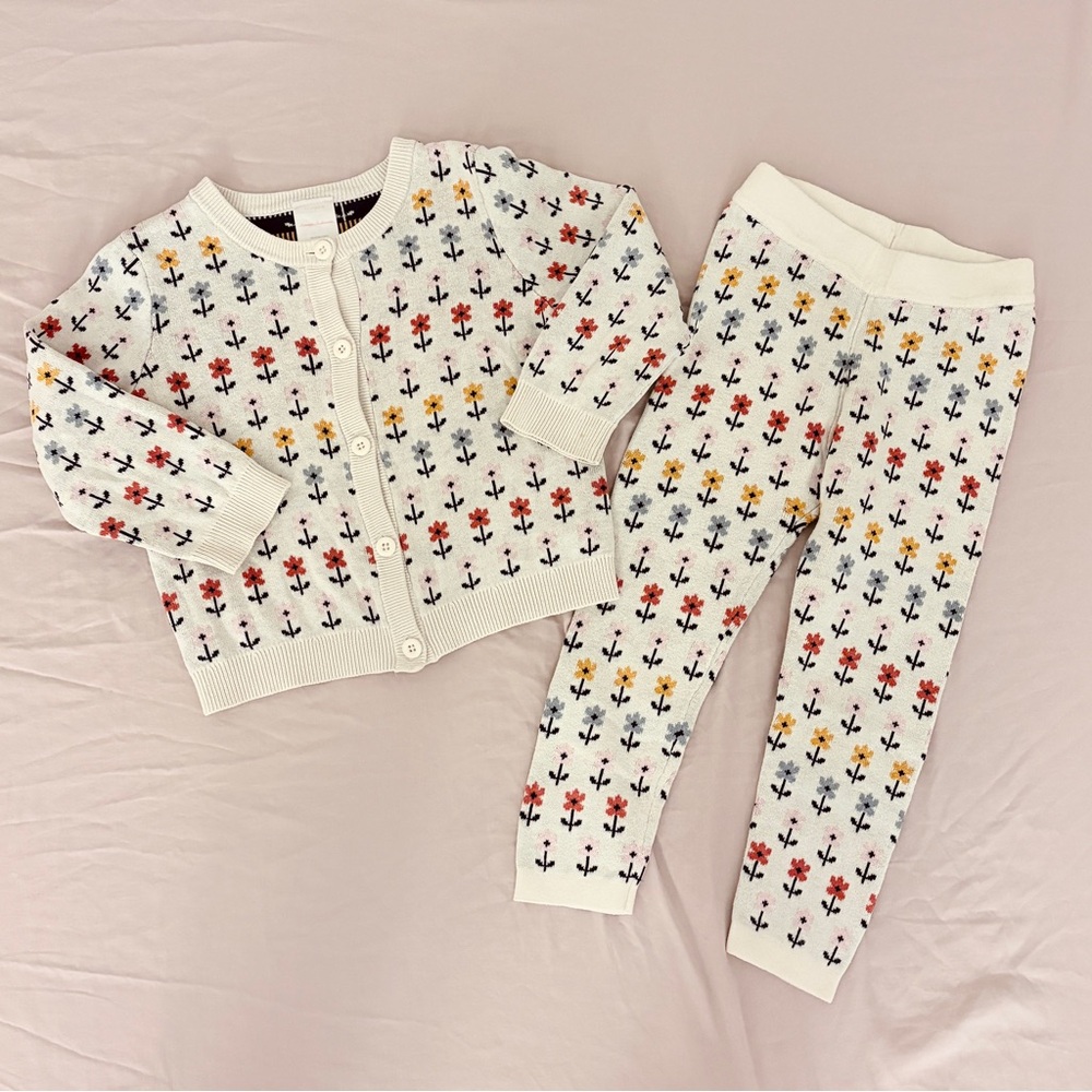 Hanna Andersson Sweater Knit Cardigan & Pant Set
